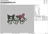 Kuro Friends 02 Embroidery File 6 sizes