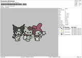 Kuro Friends 02 Embroidery File 6 sizes