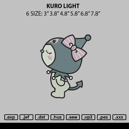 Kuro Light Embroidery File 6 sizes