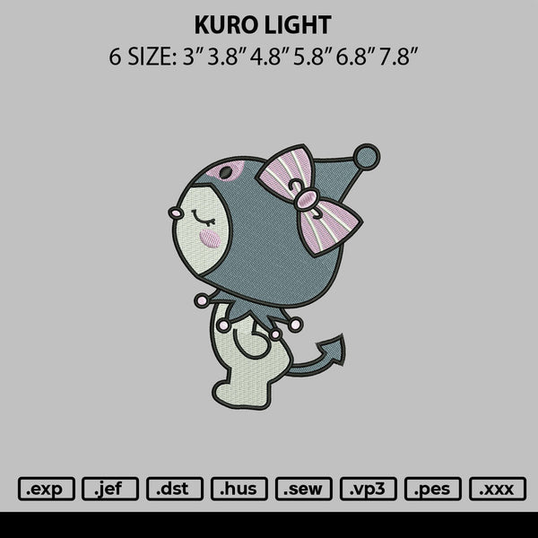 Kuro Light Embroidery File 6 sizes