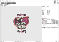 Kuromi Melody Embroidery File 4 size