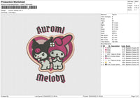 Kuromi Melody Embroidery File 4 size