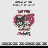 Kuromi Melody Embroidery File 4 size