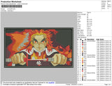 Kyojuro Rectangle  Embroidery File 4 size