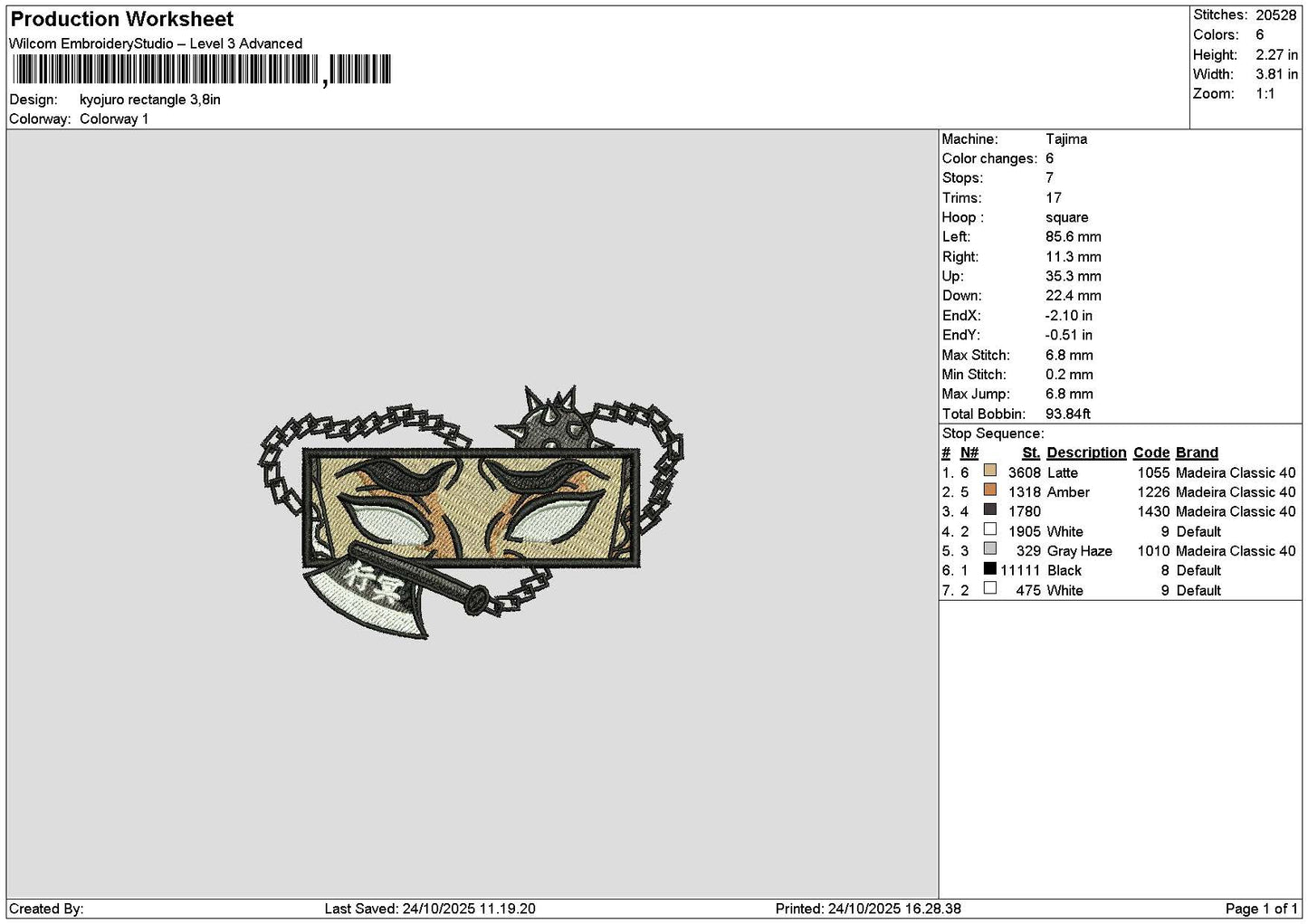 Kyojurorectangle 2410 Emboidery File 6 sizes