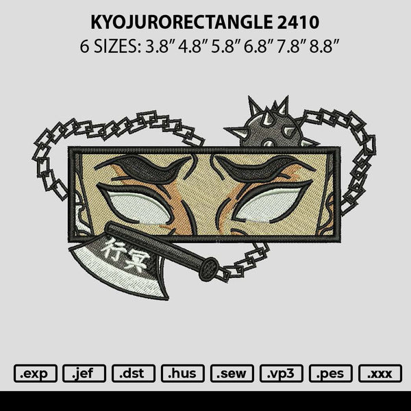 Kyojurorectangle 2410 Emboidery File 6 sizes