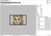 Kyojuro Rengoku Rectangle Embroidery File 4 size