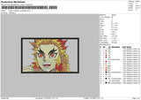 Kyojuro Rengoku Rectangle Embroidery File 4 size
