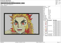 Kyojuro Rengoku Rectangle Embroidery File 4 size