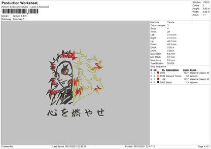 Kyujuro Embroidery File 4 size