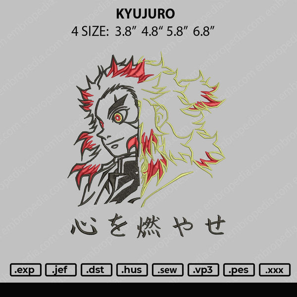 Kyujuro Embroidery File 4 size