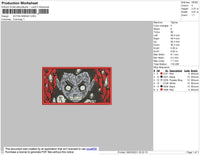 Rock Lee Red Fcae Embroidery File 4 size