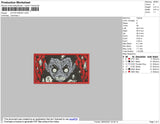 Rock Lee Red Fcae Embroidery File 4 size