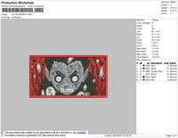 Rock Lee Red Fcae Embroidery File 4 size