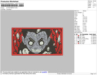Rock Lee Red Fcae Embroidery File 4 size
