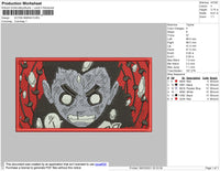 Rock Lee Red Fcae Embroidery File 4 size