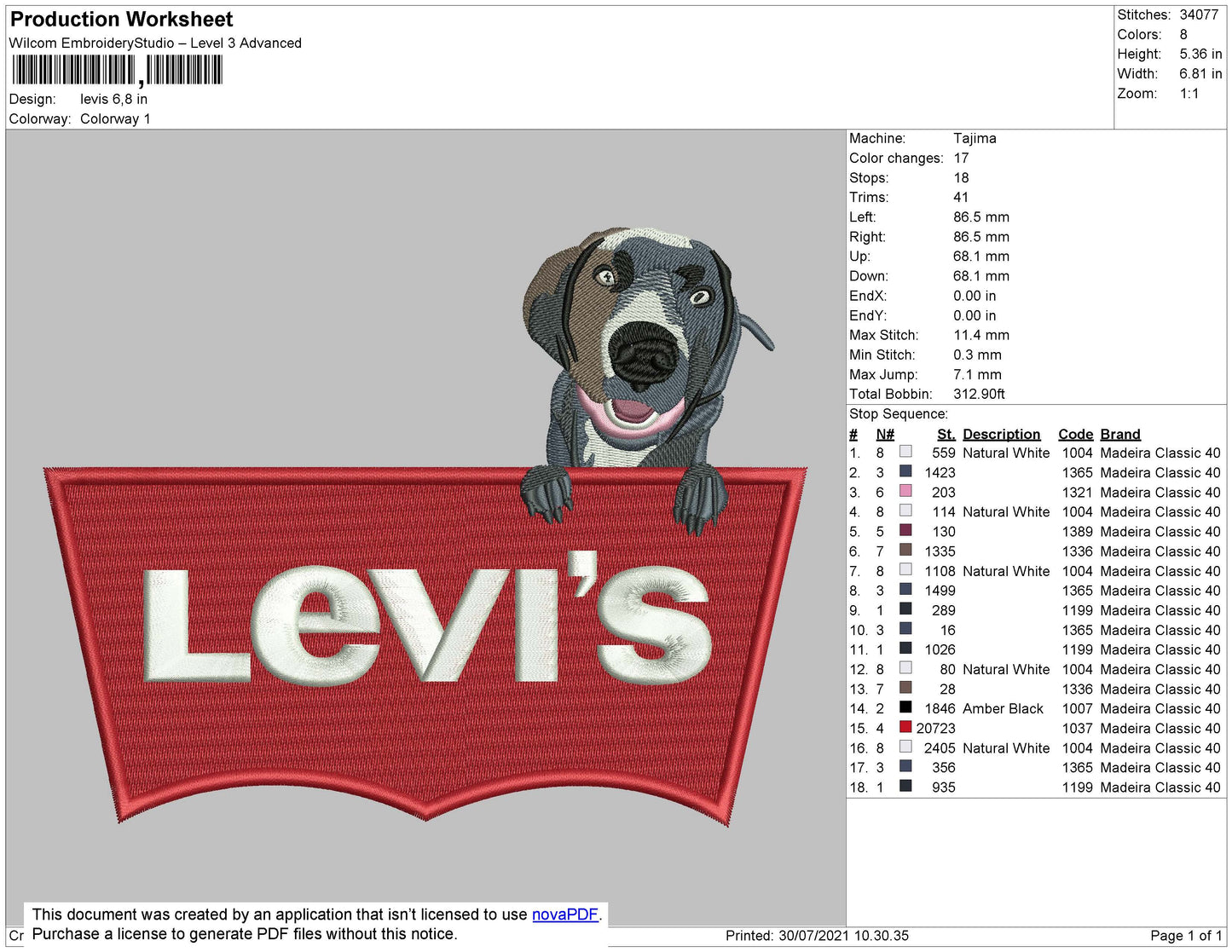Levis Embroidey File 4 size