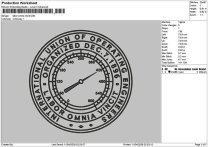 Labortext Embroidery File 6 sizes