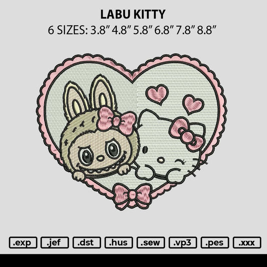 Labu Kitty Embroidery File 6 sizes