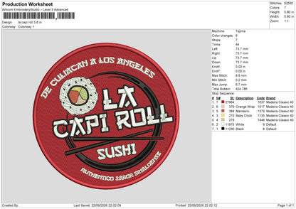 Capi Text Embroidery Machine Design File 6 sizes