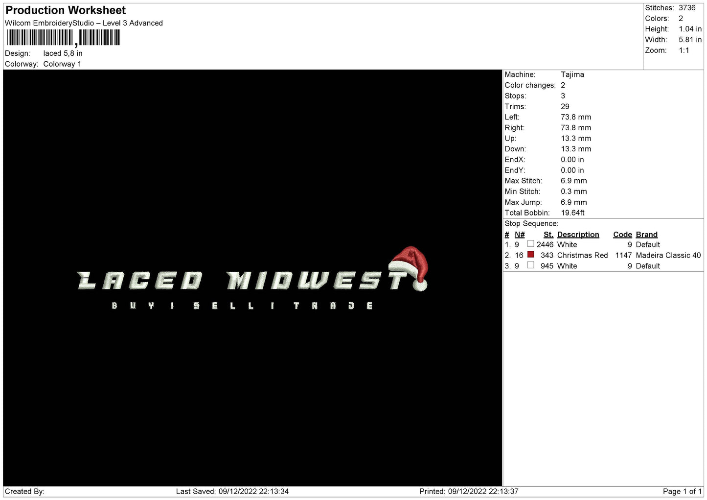 Laced Embroidery File 6 sizes