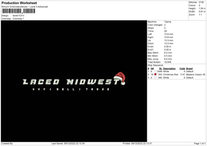 Laced Embroidery File 6 sizes