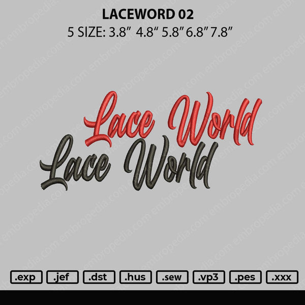 Laceword 02 Embroidery File 5 sizes