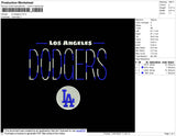 LA Dodgers Embroidery File 4 size