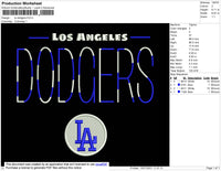 LA Dodgers Embroidery File 4 size