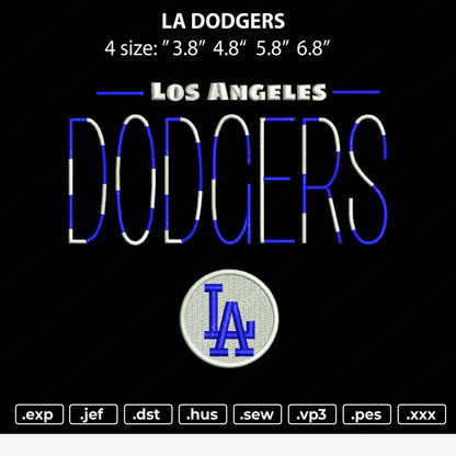 LA Dodgers Embroidery File 4 size