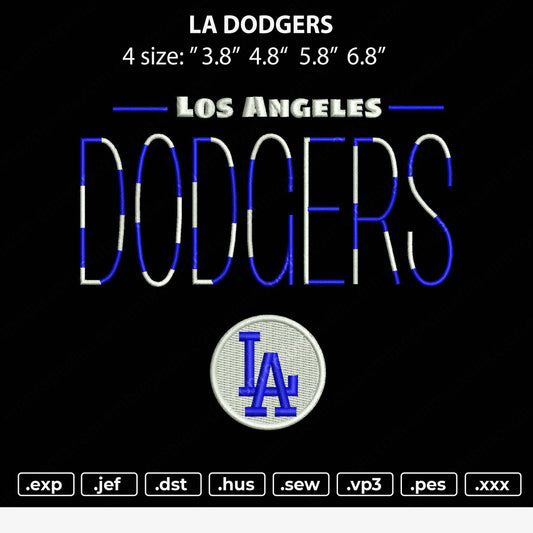 LA Dodgers Embroidery File 4 size