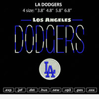 LA Dodgers Embroidery File 4 size