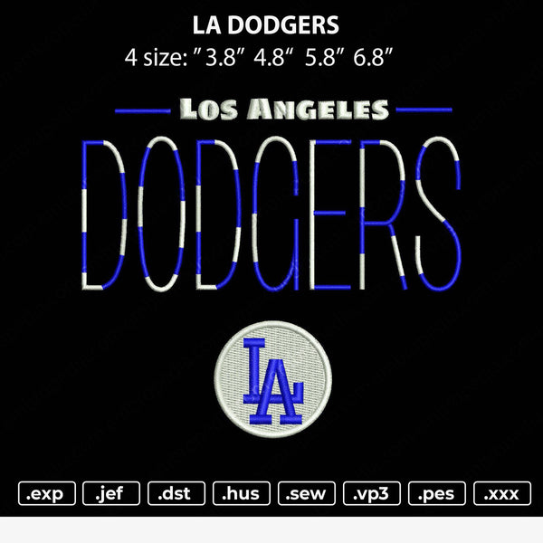 LA Dodgers Embroidery File 4 size