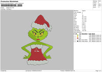 Ladygrinch 0109 Embroidery File 6 sizes