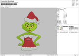 Ladygrinch 0109 Embroidery File 6 sizes