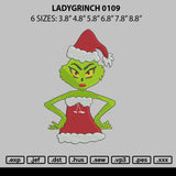 Ladygrinch 0109 Embroidery File 6 sizes