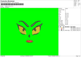 Ladygrinch Face Embroidery File 6 sizes