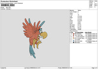 Lago Bird Embroidery File 6 sizes