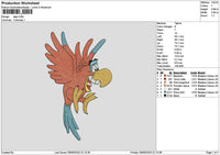 Lago Bird Embroidery File 6 sizes