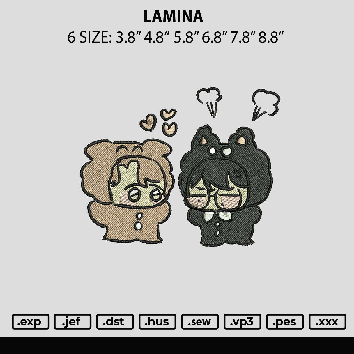 Lamina Embroidery File 6 sizes