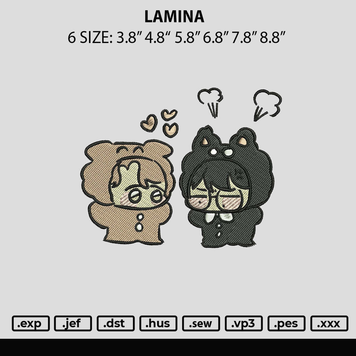 Lamina Embroidery File 6 sizes – Master Digitizer