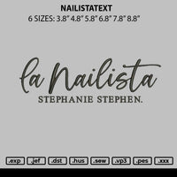 Nailistatext Embroidery File 6 sizes