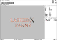 Lashedtext 2909 Embroidery File 6 sizes