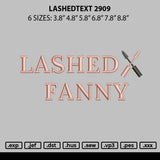 Lashedtext 2909 Embroidery File 6 sizes