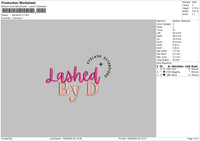 Lashedtext 1306 Embroidery File 6 sizes