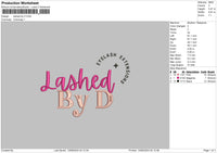 Lashedtext 1306 Embroidery File 6 sizes