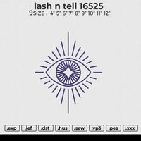 Lash n tell 16525 Embroidery File 4 size