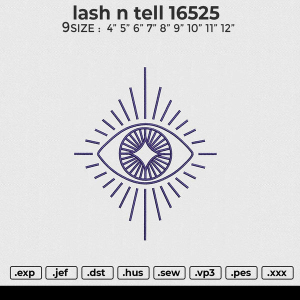 Lash n tell 16525 Embroidery File 4 size