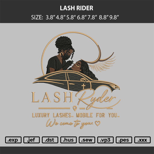 Lash Rider Embroidery Machine Design Files