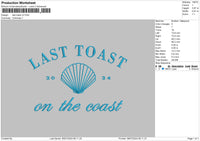 Toast Text V2 Embroidery File 6 sizes